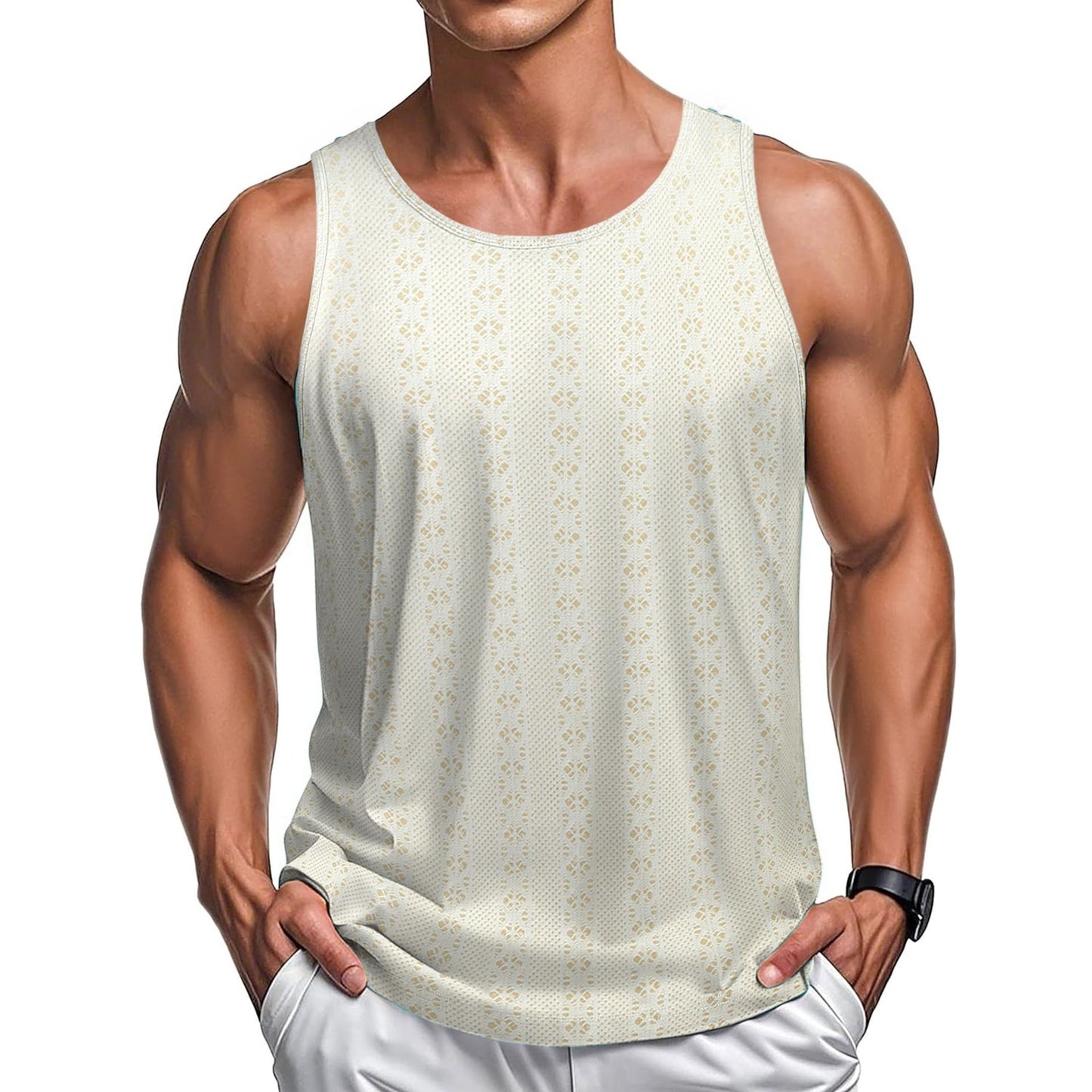 Ensfarvet tanktop i polyester til afslappet street-stil - 7
