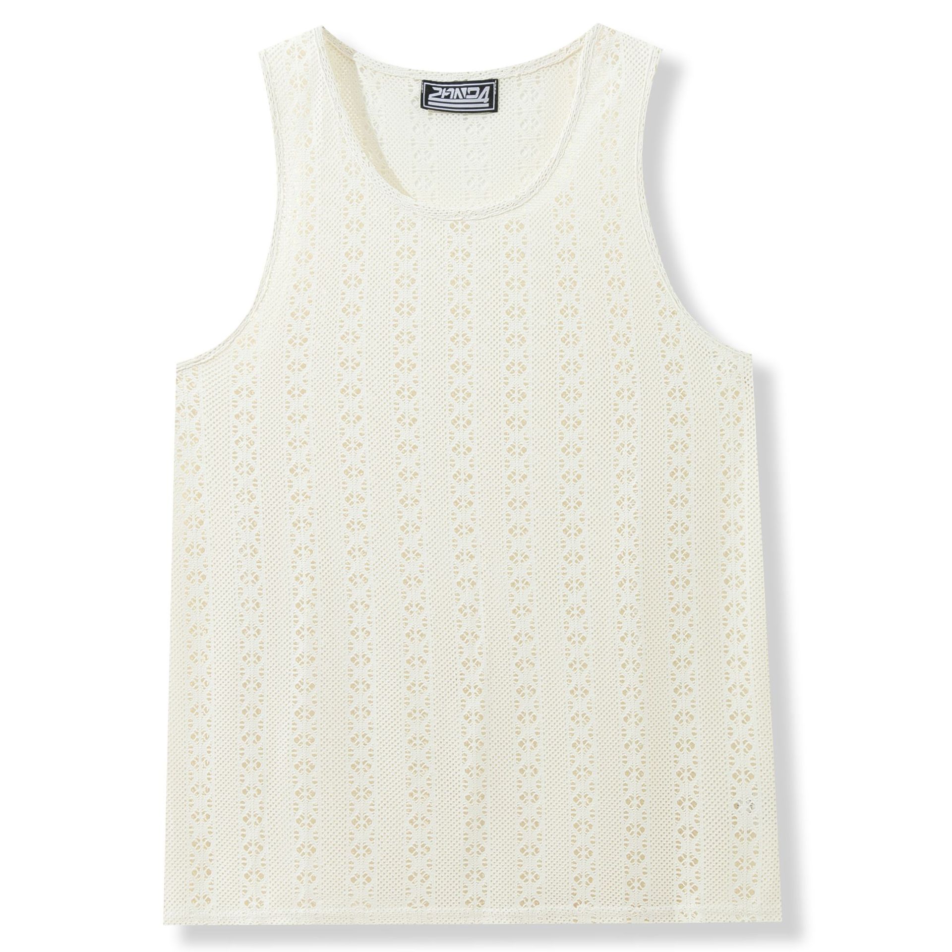 Ensfarvet tanktop i polyester til afslappet street-stil - 4