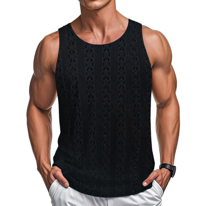 Ensfarvet tanktop i polyester til afslappet street-stil - 5